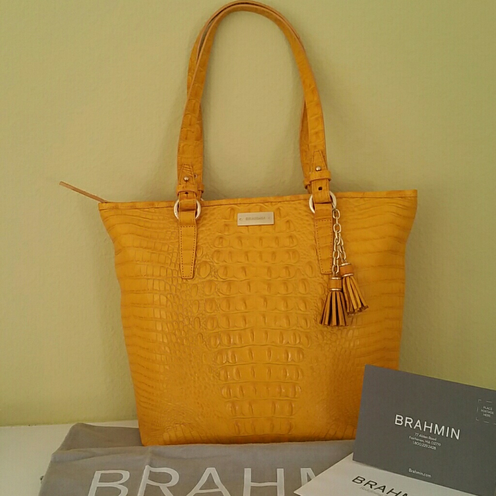 Brahmin Handbag Asher Tote Saffron Melbourne Genuine Leather. Brand New.